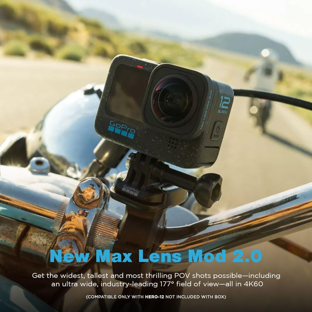 GoPro HERO12 Waterproof Action Camera with Front & Rear LCD Screens, 5.3K60 Ultra HD Video, HyperSmooth 6.0 + AutoBoost, Live Streaming with Enduro Battery (1-Yr International + 1-Yr India Warranty)